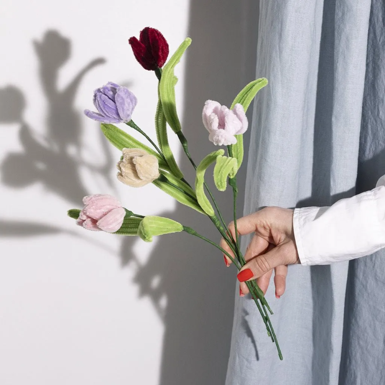 Creativ Company | Chenilleblomster - Tulipaner, 5 stk