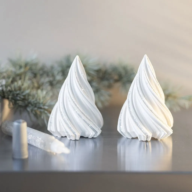 Stb med resin - Juletrer, 2 stk