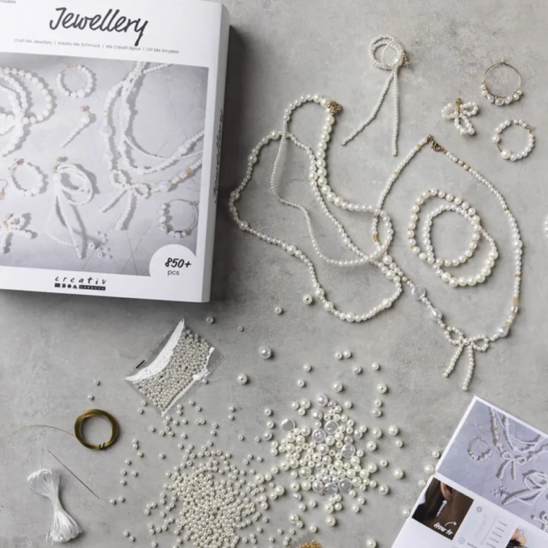 Creativ Company | Smykkekit - Hvid perlemor