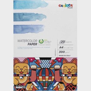 Akvarelblok - A4 - Watercolor Paper - 20 Sider - Carioca Plus