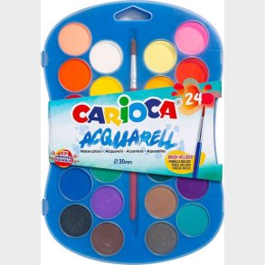 Akvarelfarver St Med Pensel - Acquarell - 24 Farver - Carioca