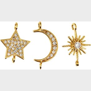 Me & My Box - Vedhng - Sol, Mne Og Stjerne - Guldbelagt 18k