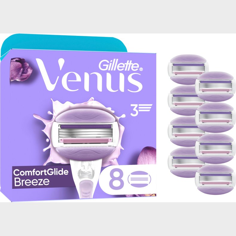 Venus - Gillette Venus Comfortglide Breeze Barberblade - Purple/white - 8 Stk
