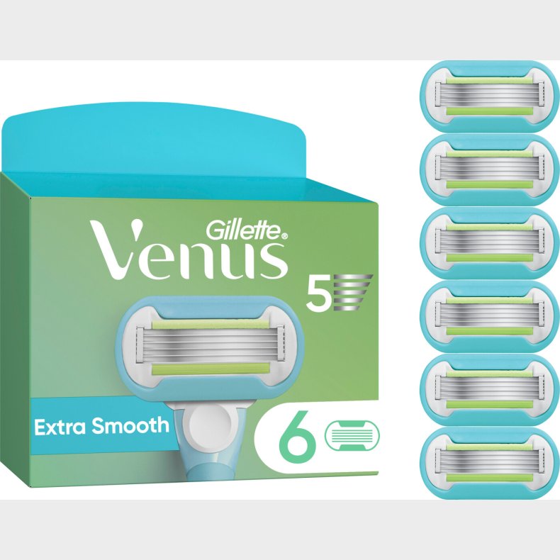 Venus - Gillette Venus Extra Smooth Barberblade - Green/white - 6 Stk