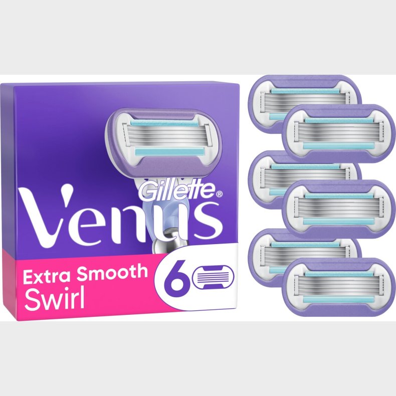 Venus - Gillette Venus Extra Smooth Swirl Barberblade - Purple/white - 6 Stk