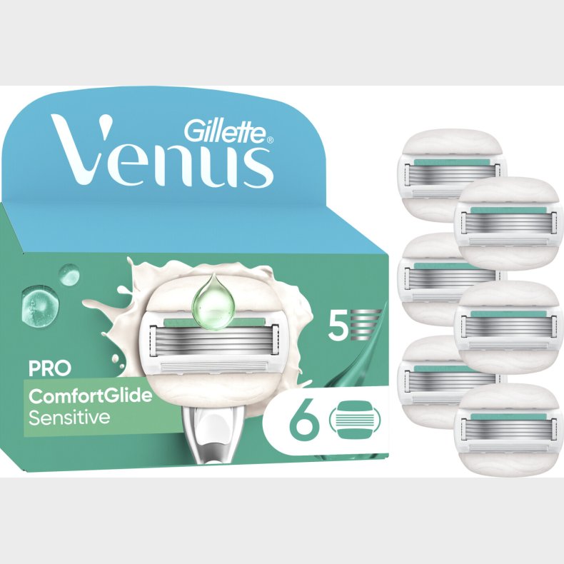 Venus - Gillette Venus Pro Comfortglide Sensitive Barberblade - Green/white - 6 Stk