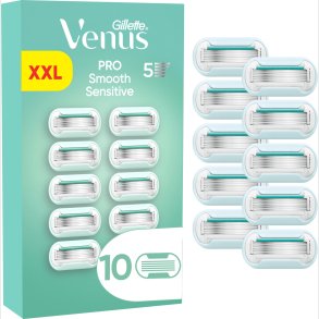 Venus - Gillette Venus Pro Smooth Sensitive Barberblade, Til Sensitiv Hud - Green/white - 10 Stk
