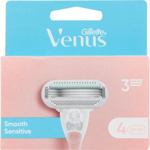 Venus - Gillette Venus Smooth Sensitive Barberblade - Pink/hvid- 4 Stk