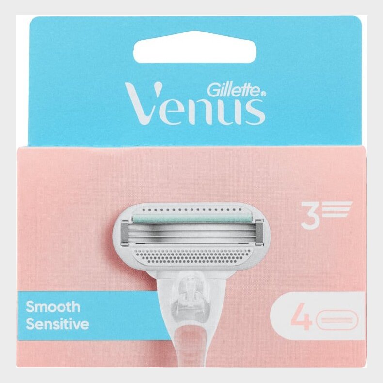 Venus - Gillette Venus Smooth Sensitive Barberblade - Pink/hvid- 4 Stk