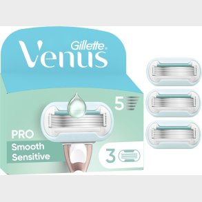 Venus - Pro Smooth Sensitive Barberblade Til Sensitiv Hud - Green/white - 3 Stk