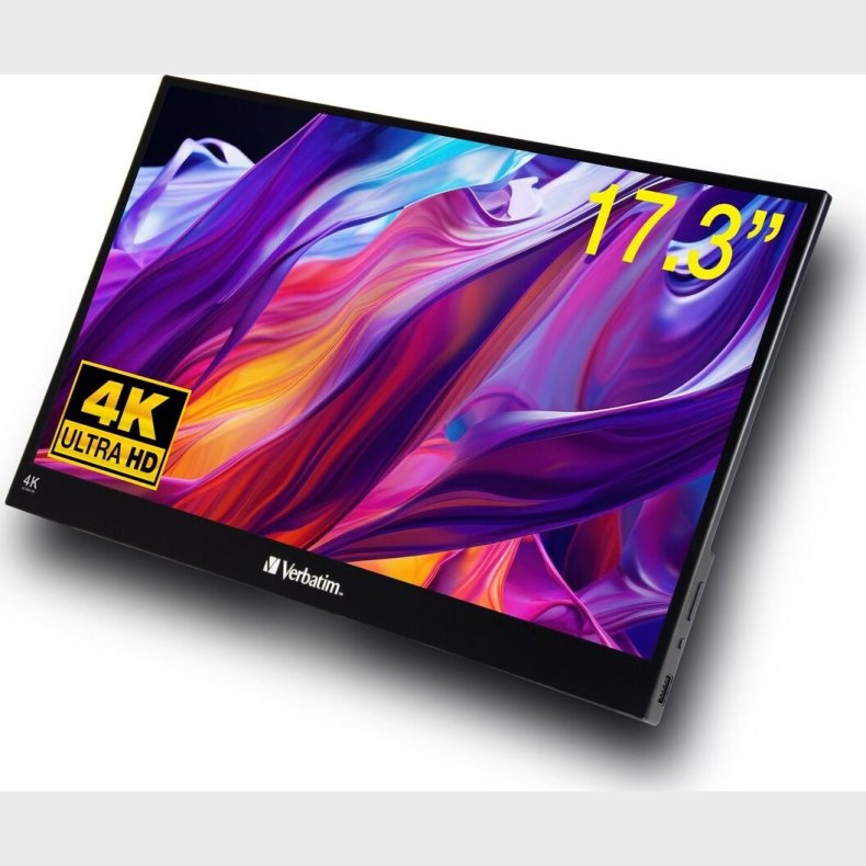 Verbatim - Pmt-17-4k Portable Touchscreen Monitor 17.3 4k Ultra Hd Metal Housing