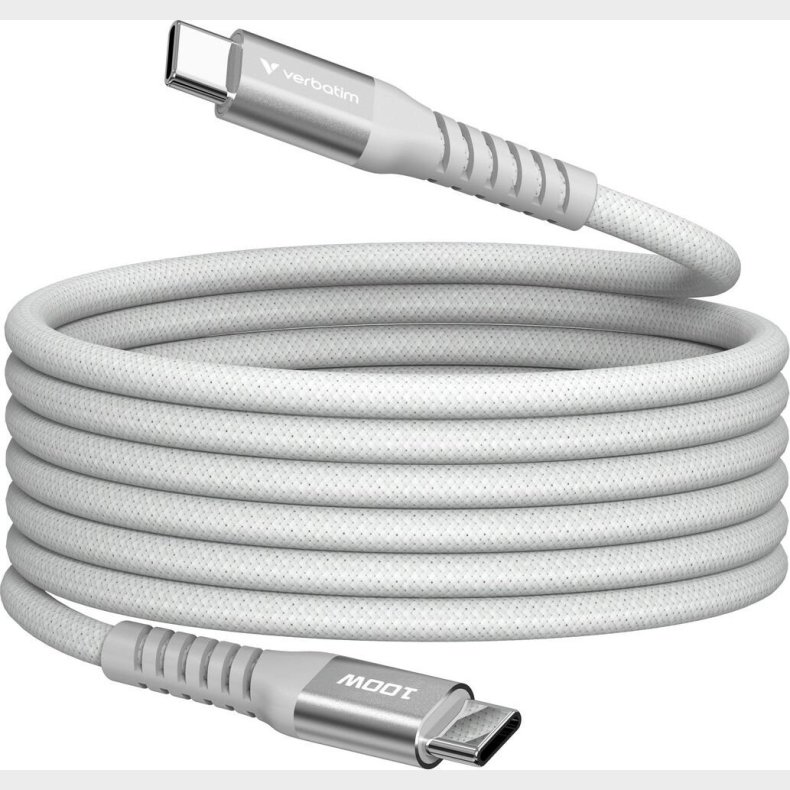 Verbatim - Sync & Charge Magnetic Cable - 100w Usb-c To Usb-c 120 Cm