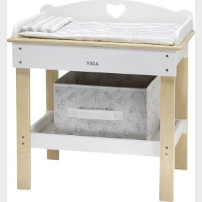 Viga - 2-i-1 Dukke Puslebord I Tr� Med Badekar