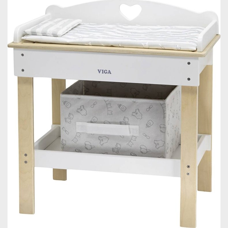 Viga - 2-i-1 Dukke Puslebord I Tr� Med Badekar