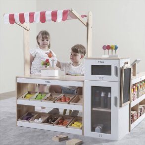 Leget�js K�bmandsbutik I 3 Dele Til B�rn - Tr� - Viga