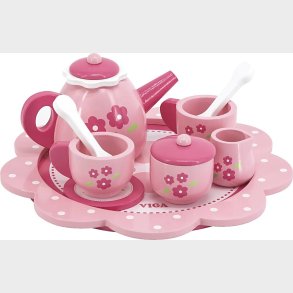 Viga - Tes�t I Tr� Til B�rn - Pink Med Blomster - 9 Dele