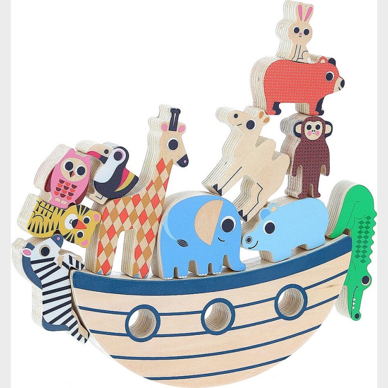 Vilac - Balancespil Til B�rn - Ark Med Dyr - Tr� - 13 Dele