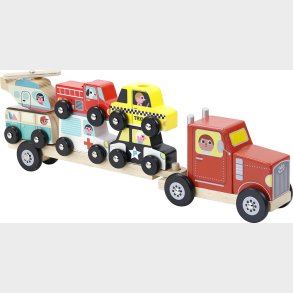 Vilac - Lastbil Med Anhnger Og Stablebiler