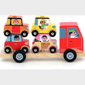 Vilac - Lastbil Med Anhnger Og Stablebiler