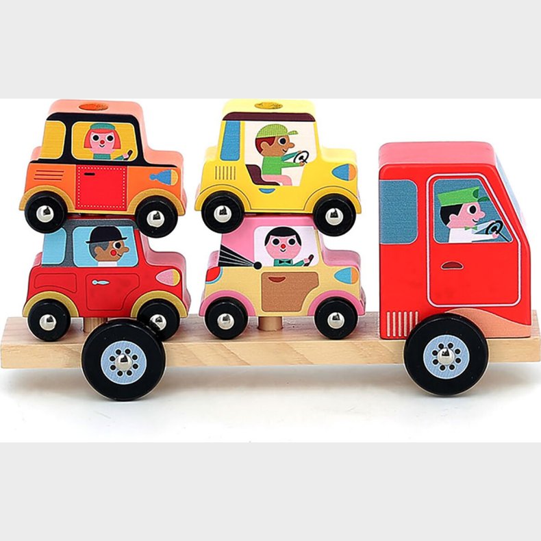 Vilac - Lastbil Med Anhnger Og Stablebiler