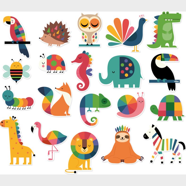 Vilac - Magneter I ske 20 Stk - Dyr Af Andy Westface