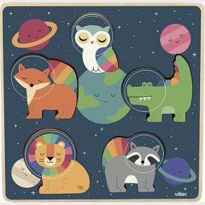 Vilac - Puslespil 5 Brikker Tekstur - Rummet Af Andy Westface