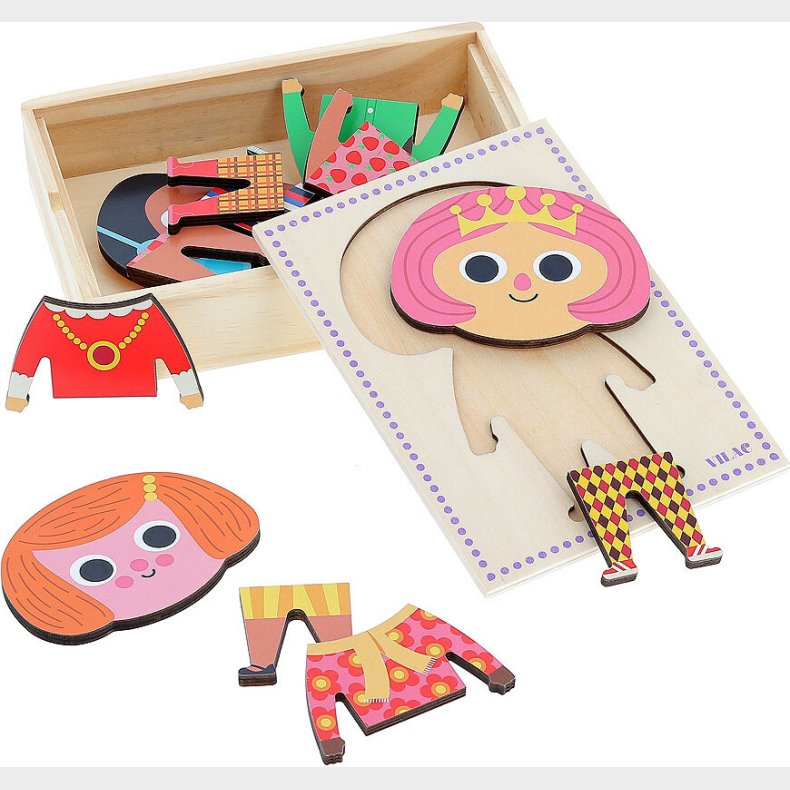 Vilac - Tr�puslespil Til B�rn - Jade - Mix Og Match - 6x3 Brikker