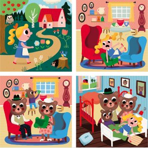 Vilac - Puslespil I Tr 4 X 9 Brikker - Guldlok Af Ingela P Arrhenius