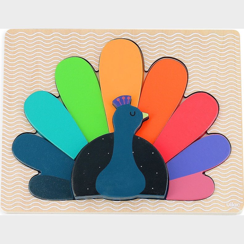 Vilac - Trpuslespil 12 Brikker - Pfugl Af Andy Westface