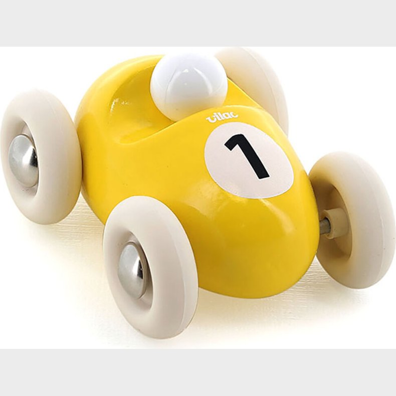 Vilac24 - Vintage Mini Racerbil Nr 1 - Gul