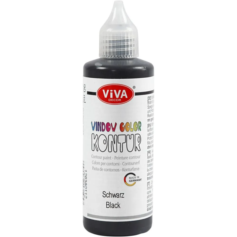 Vinduesmaling - Sort, 90 ml.