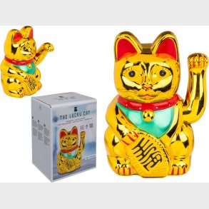 Vinkekat Figur - Guld Farve - Ca. 20 Cm