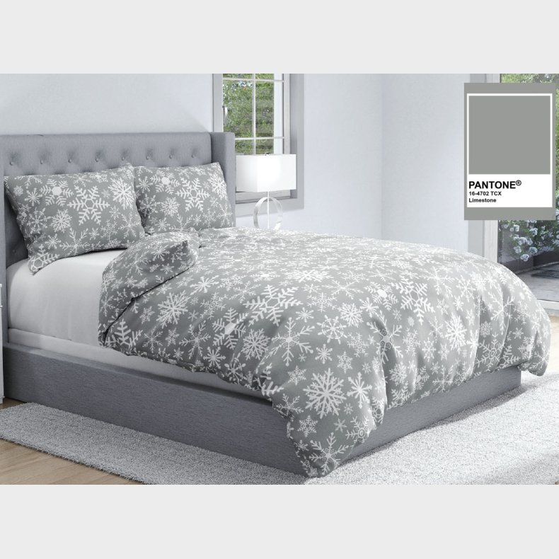 Vinterligt Snefrug Sengetj 150 x 210 cm - 100 procent bomuld