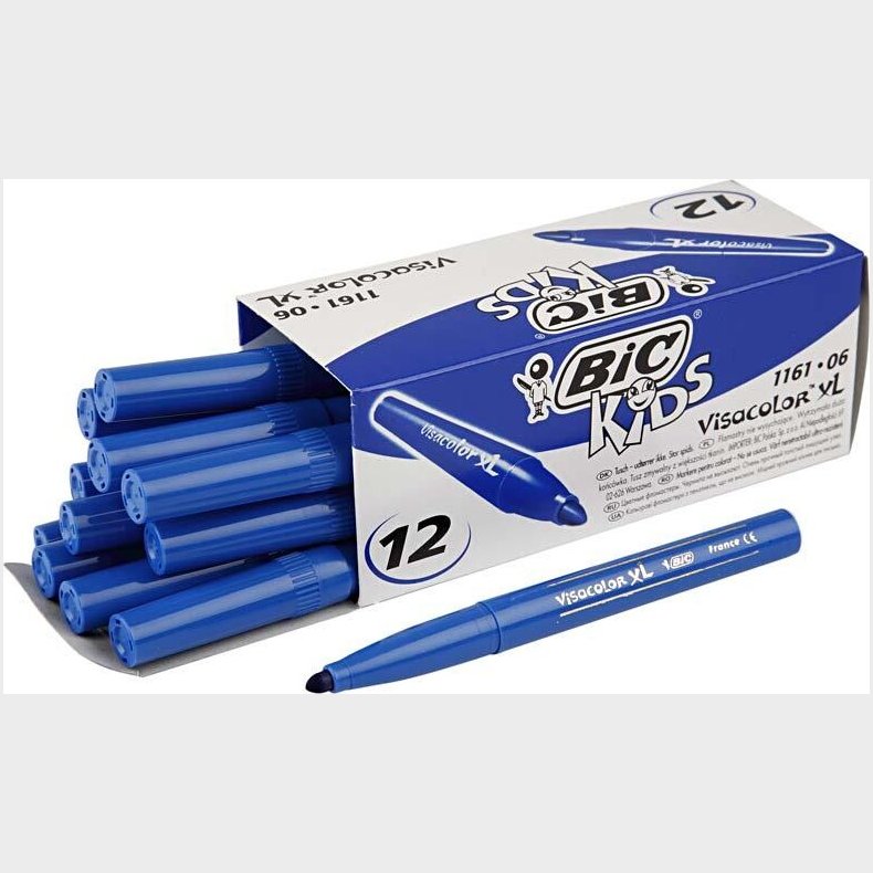 Visa Color Tusch - Tykkelse 3 Mm - M�rk Bl� - 12 Stk.