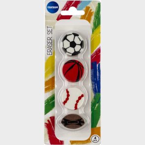 Viskelder Bolde - 4 Stk P Blisterkort