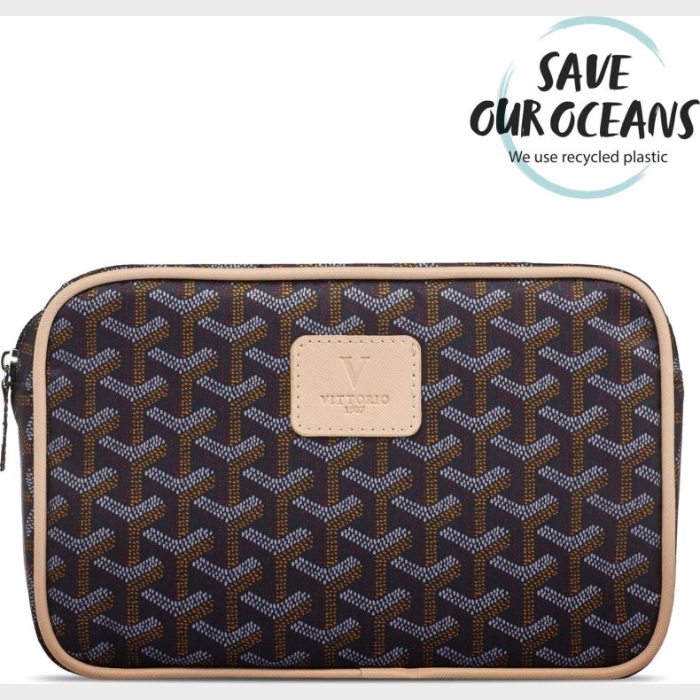 Vittorio - Herre Toilettaske - Stor - Bl Brun