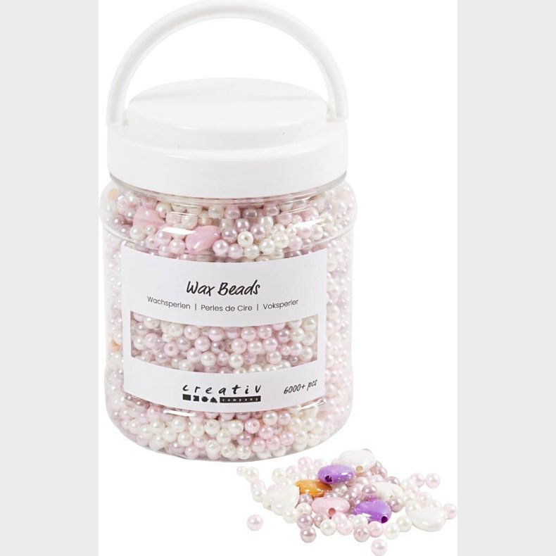 Voksperler - Hulstr. 1,3-2,5 Mm - Pastelorange Soft Rosa Lys Lilla Perlemor - 425 G
