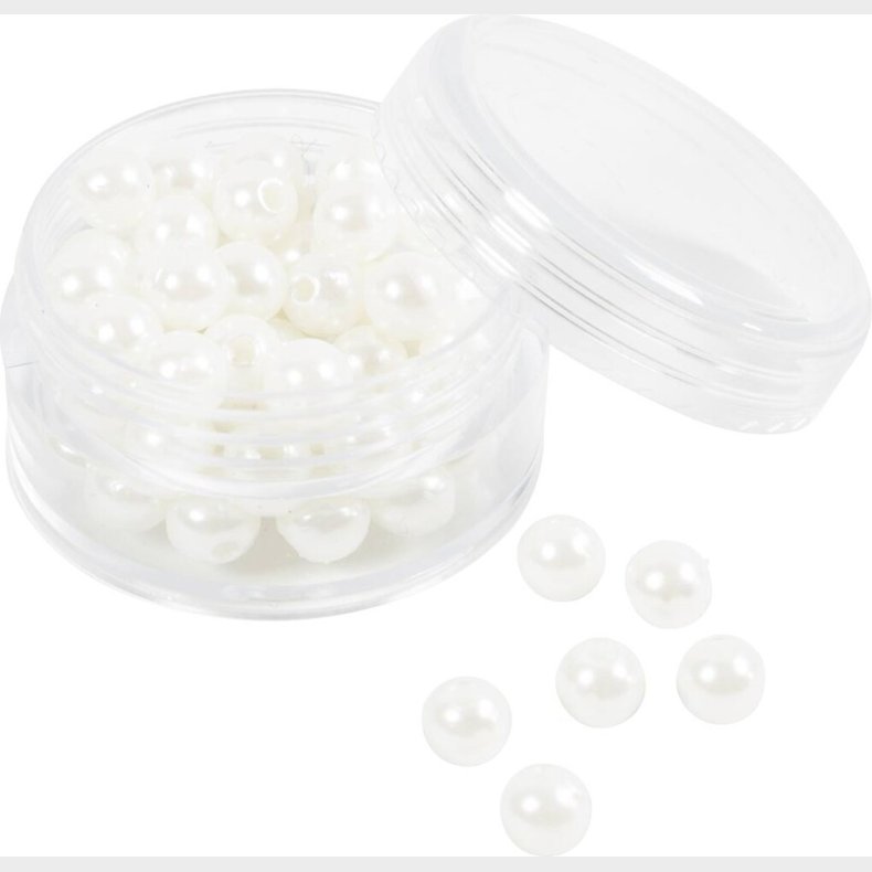 Voksperler -  6 Mm - Hulstr. 1,9 Mm - Perlemor - 65stk.