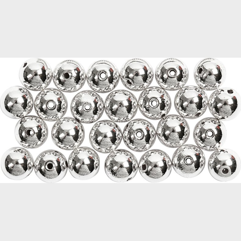 Voksperler -  8 Mm - Hulstr. 1 Mm - Slv - 50 Stk.