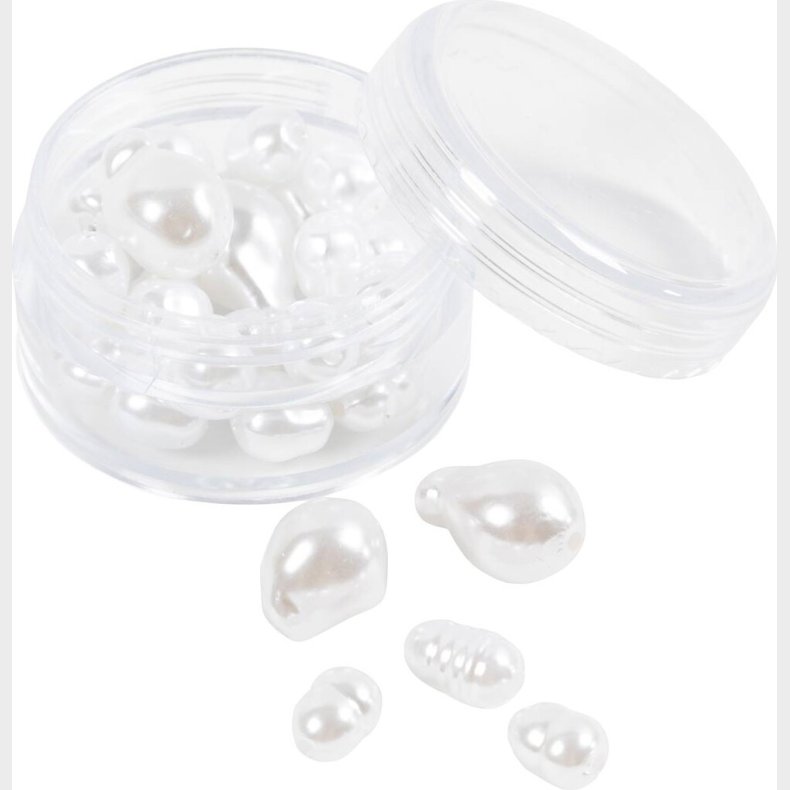 Voksperler - Oval -  6-14 Mm - Hulstr. 1,3-1,5 Mm - 30stk.