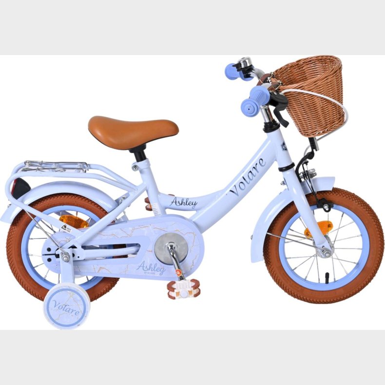 Volare - Ashley 12" B�rnecykel - Kurv Og St�ttehjul - Pastel Bl�