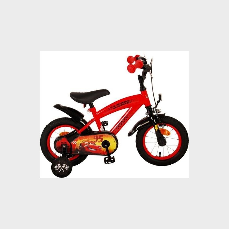 Volare - B�rnecykel Med St�ttehjul - 12" Tommer - Biler - R�d