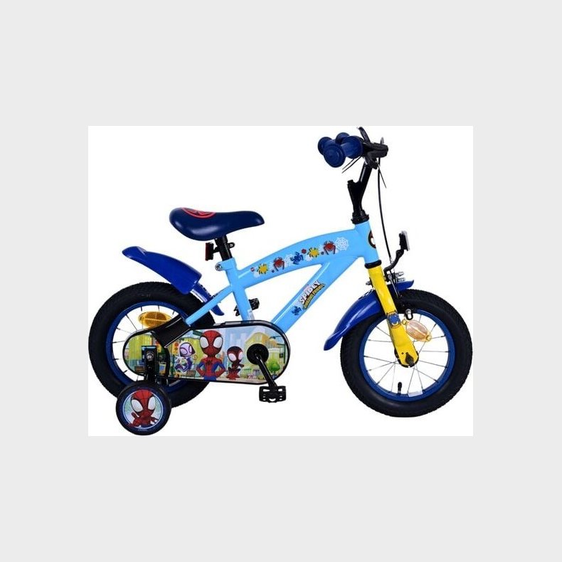 Volare - Brnecykel Med Stttehjul - 12" Tommer - Spidey - Bl