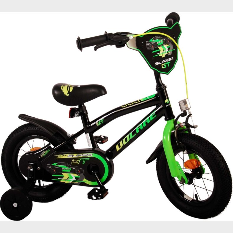 Volare - B�rnecykel Med St�ttehjul - 12'' - Super Gt - Gr�n