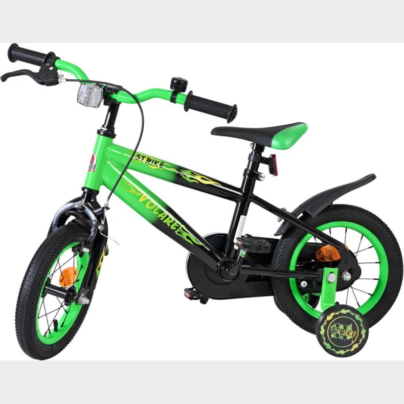 Volare - Strike Cykel - 12" Tommer - St�ttehjul - Sort Gr�n