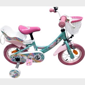Volare - Unicorn Cykel - 12'' Tommer - St�ttehjul Kurv S�de - Gr�n