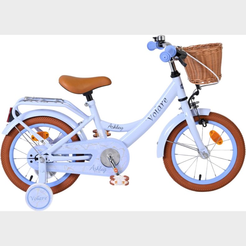 Volare - Ashley 14" B�rnecykel - Kurv Og St�ttehjul - Bl� Pastel