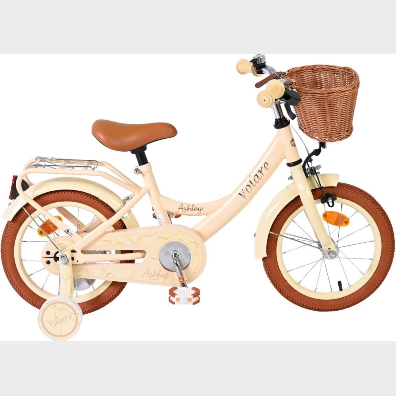 Volare - Ashley 14" B�rnecykel - Med Kurv Og St�ttehjul - Cream