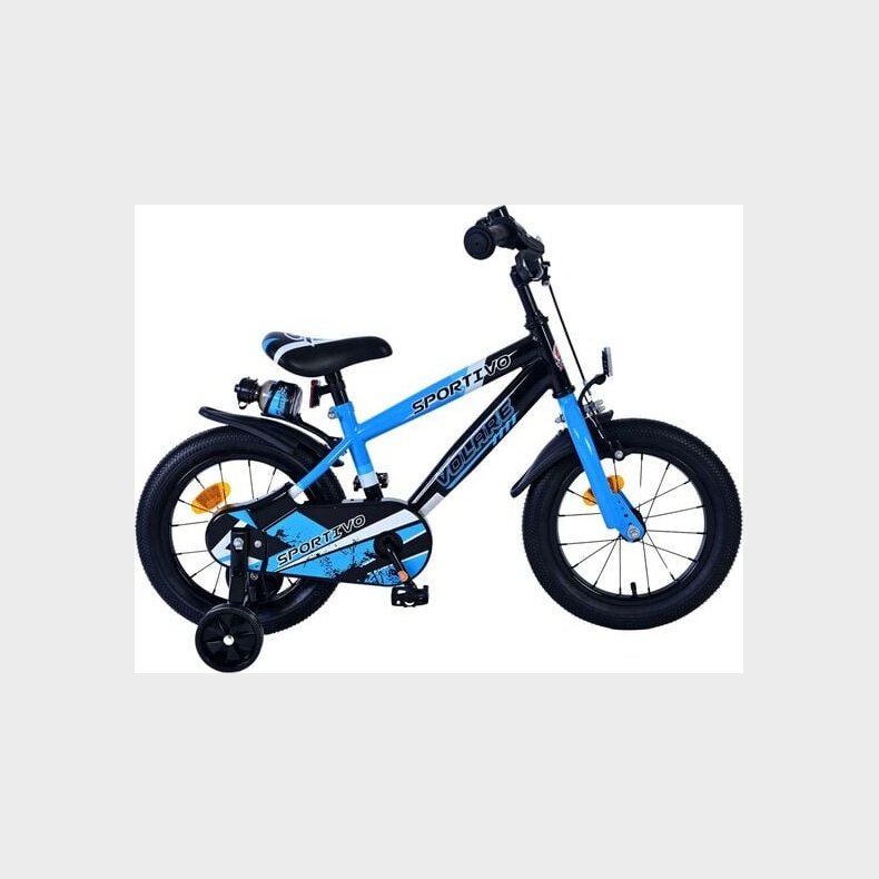Volare - B�rnecykel Med St�ttehjul - 14" Tommer - Sportivo Bl�
