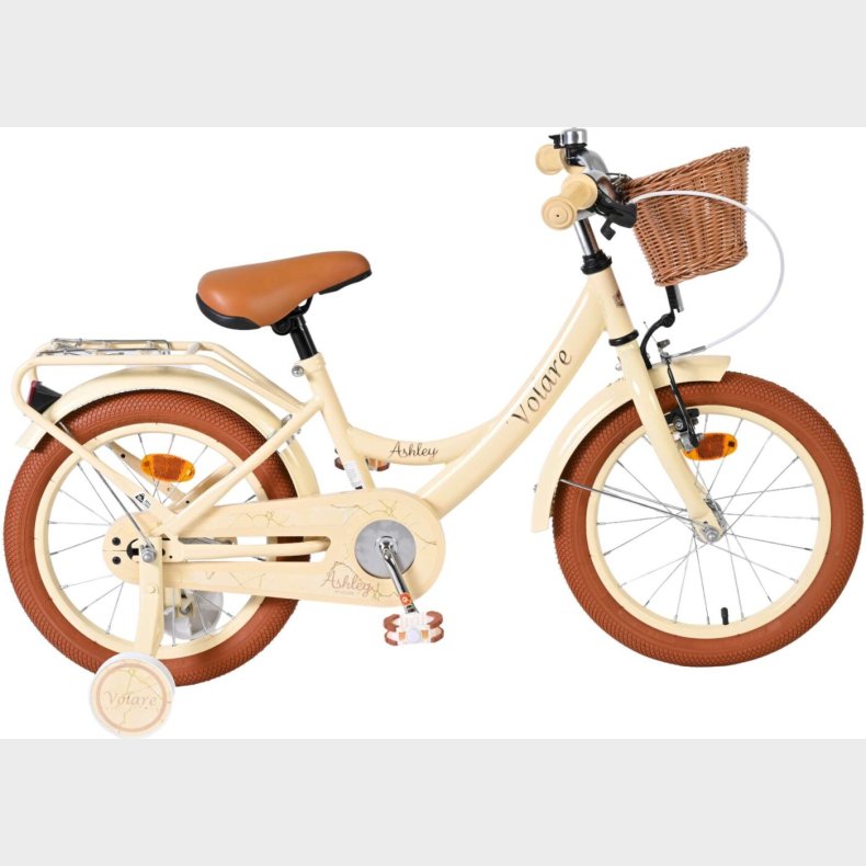 Volare - Ashley 16" B�rnecykel - Med Kurv Og St�ttehjul - Creme